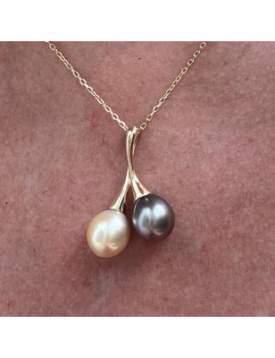 price you and me australian pearl gold pendant tahitian cultured pearls meaning - perla Tahiti - valentine's day