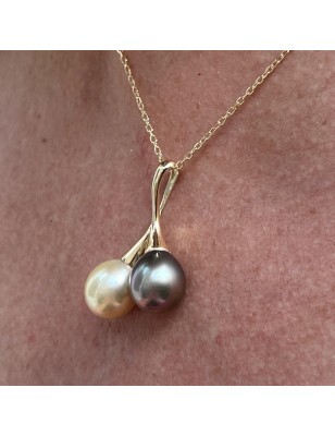 Union - Australian Gold Pearl and Tahitian Pearl - 18K Gold