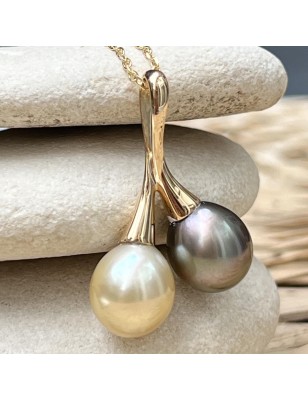 price you and me australian pearl gold pendant tahitian cultured pearls meaning - perla Tahiti - valentine's day