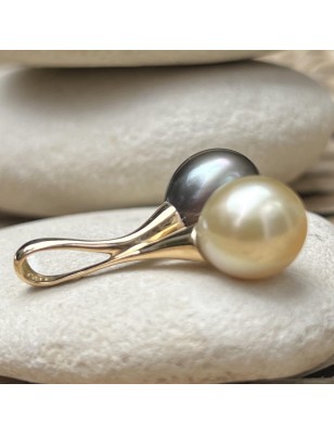 price you and me australian pearl gold pendant tahitian cultured pearls meaning - perla Tahiti - valentine's day