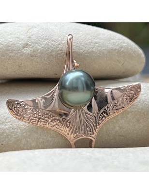 manta ray gold pendant Tahitian cultured pearl price - perla Tahiti - tahitian jewerly - tahitian jewerly stores