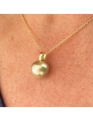 green lagoon tahitian cultured pearl gold pendant price - perla Tahiti