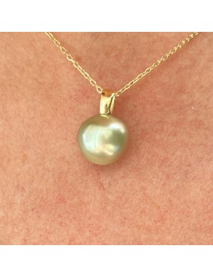 green lagoon tahitian cultured pearl gold pendant price - perla Tahiti