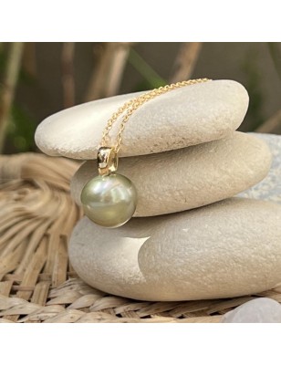 prix pendentif or perle de culture de Tahiti vert lagon Bora-Bora