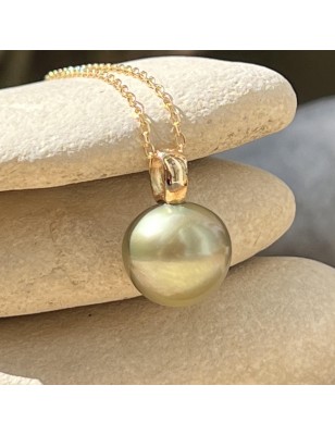 prix pendentif or perle de culture de Tahiti vert lagon Bora-Bora