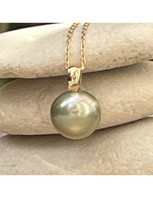 green lagoon tahitian cultured pearl gold pendant price - perla Tahiti
