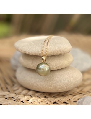 prix pendentif or perle de culture de Tahiti vert lagon Bora-Bora