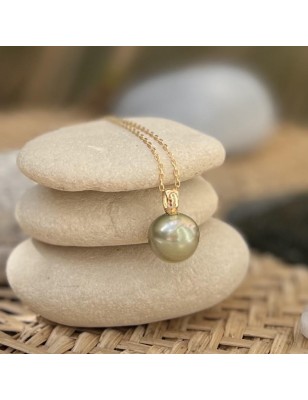 green lagoon tahitian cultured pearl gold pendant price - perla Tahiti