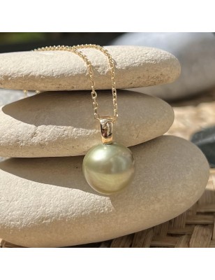 prix pendentif or perle de culture de Tahiti vert lagon Bora-Bora