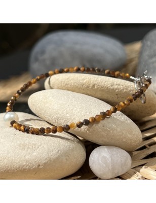 pouvoir oeil de tigre bracelet perle d'eau douce bienfait