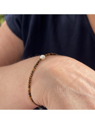 pouvoir oeil de tigre bracelet perle d'eau douce bienfait