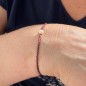 Pulsera de granate rojo y perla de agua dulce