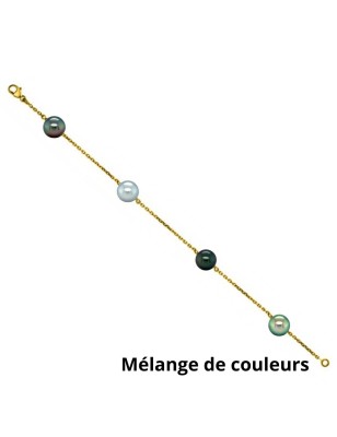 Pulsera de oro de 18 quilates con 4 perlas de Tahití de 9/10 mm.