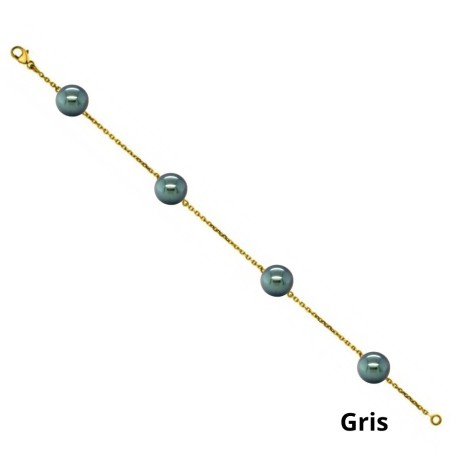 Pulsera de oro de 18 quilates con 4 perlas de Tahití de 9/10 mm.