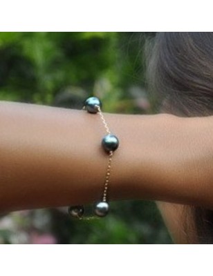 price 18 carat gold bracelet tahitian pearls - perla Tahiti