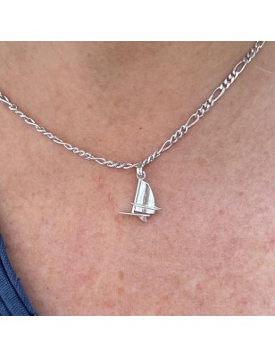 sailboat pendant in rhodium-plated sterling silver price - sailing boat pendant