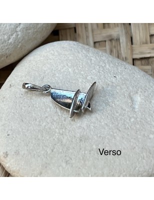 bateau en pendentif voilier en argent massif rhodié