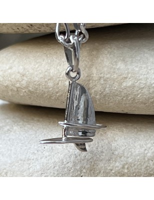 sailboat pendant in rhodium-plated sterling silver price - sailing boat pendant