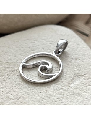 pendentif vague argent motif océan en pendentif