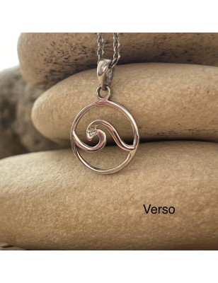 pendentif vague argent motif océan en pendentif