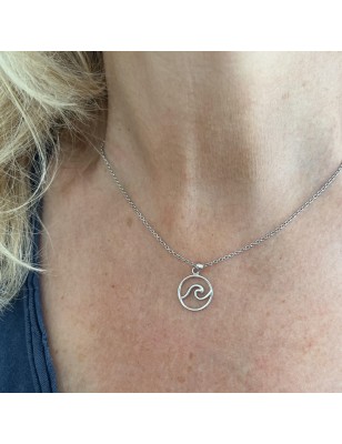 pendentif vague argent motif océan en pendentif