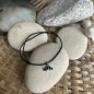 Black Enamel and Sterling Silver Manta Ray Bracelet