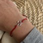 Red Enamel and Sterling Silver Turtle Bracelet