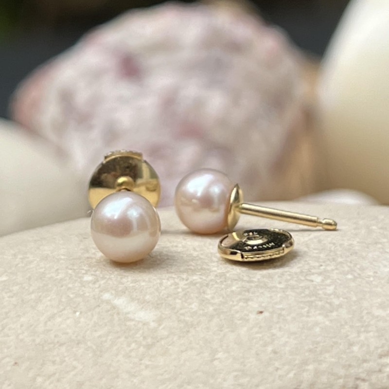 Herea - Perles d'Eau Douce Roses - Alpa Or 18 Carats