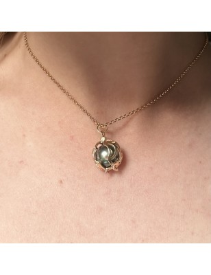 cage pendentif doré perle achat prix tahiti