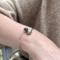 Sterling silver Tahitian pearls bangle bracelet