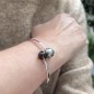Rhodiniertes Silberarmband – 11,11 mm Tahitiperle – Rauchquarz