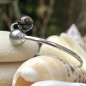 Bracciale in argento rodiato - Perla di Tahiti da 11,11 mm - Quarzo fumé