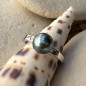 Tahitian Blue Peacock Pearl Sterling Silver Ring