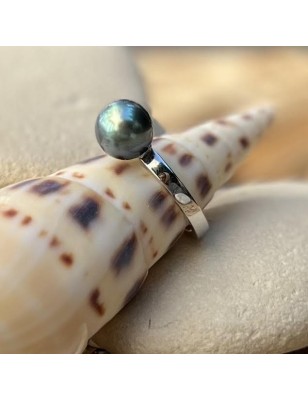 engagement ring Tahitian cultured pearl blue color price - perla Tahiti - what is the best woman gift for valentine's day ?