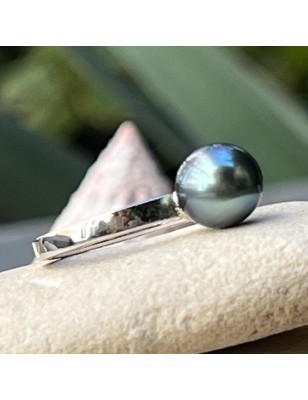 argent bague perle de culture de Tahiti bleue - bague fiançailles - quel bijou offrir à la saint valentin ?