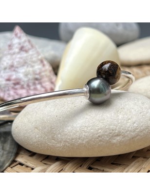 oeil de tigre en bracelet argent perle de culture de Tahiti signification  - quel bijou offrir à la saint valentin ?
