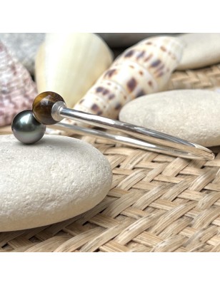 oeil de tigre en bracelet argent perle de culture de Tahiti signification - quel bijou offrir à la saint valentin ?