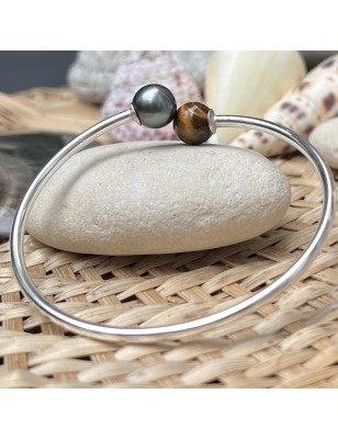 oeil de tigre en bracelet argent perle de culture de Tahiti signification - quel bijou offrir à la saint valentin ?