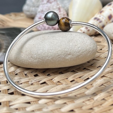 oeil de tigre en bracelet argent perle de culture de Tahiti signification - quel bijou offrir à la saint valentin ?