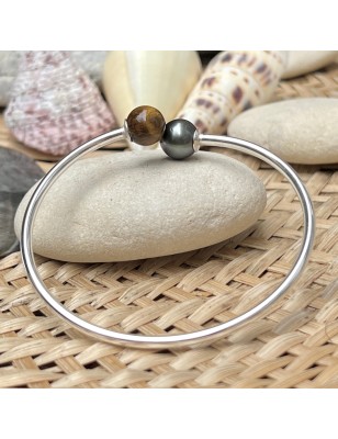 oeil de tigre en bracelet argent perle de culture de Tahiti signification - quel bijou offrir à la saint valentin ?