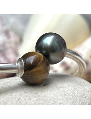 oeil de tigre en bracelet argent perle de culture de Tahiti signification - quel bijou offrir à la saint valentin ?