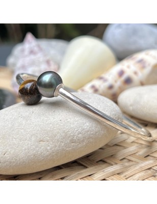 oeil de tigre en bracelet argent perle de culture de Tahiti signification - quel bijou offrir à la saint valentin ?