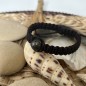 Bracelet Homme Shamballa marron Perle de Tahiti Gravure Ballon de Football