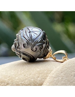 perle gravée pendentif or tiki perle de culture de Tahiti prix