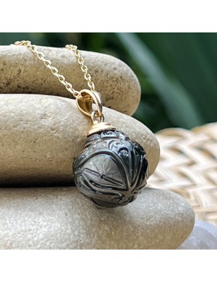 perle gravée pendentif or tiki perle de culture de Tahiti prix