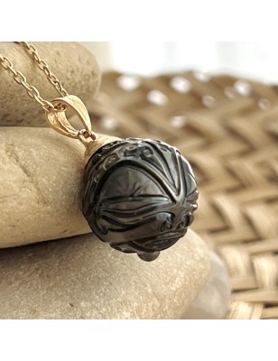 perle gravée pendentif or tiki perle de culture de Tahiti prix