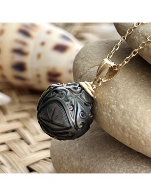 tahitian jewel - tahitian pearl - woman tahitian pendant - big pearl