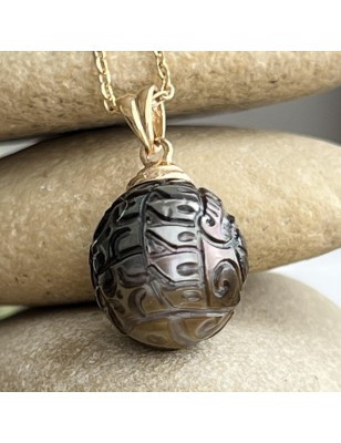 achat tiki or pendentif doré perle de culture de Tahiti prix