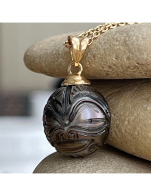 achat tiki or pendentif doré perle de culture de Tahiti prix
