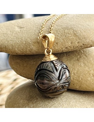 achat tiki or pendentif doré perle de culture de Tahiti prix